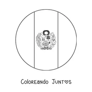 Imagen para colorear de emoji de bandera de perú redonda