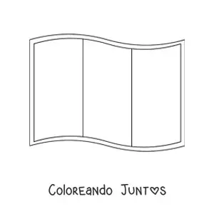 Imagen para colorear de bandera de italia ondeando