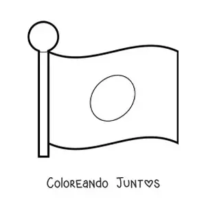 Imagen para colorear de bandera de japón ondeando