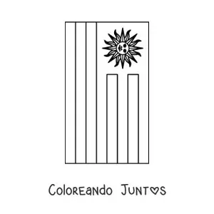 Imagen para colorear de bandera de uruguay vertical