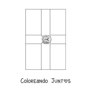 Imagen para colorear de bandera de república dominicana vertical