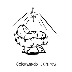 Imagen para colorear de niño Jesús grande