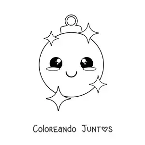 Imagen para colorear de esfera navideña animada