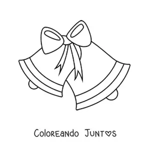 Imagen para colorear de campanas navideñas con lazo