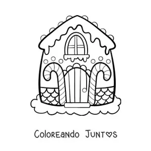Imagen para colorear de casa de jengibre grande