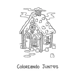 Imagen para colorear de casita de jengibre realista