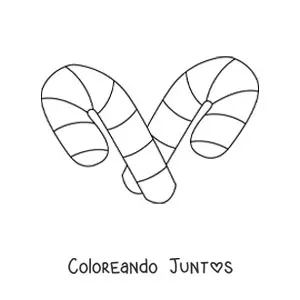 Imagen para colorear de bastones de caramelo sencillos