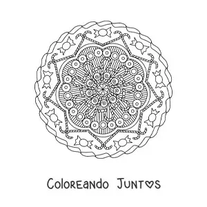 Imagen para colorear de mandala de bastones de caramelo