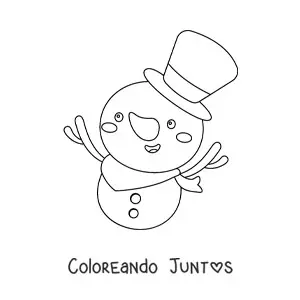 Imagen para colorear de muñeco de nieve