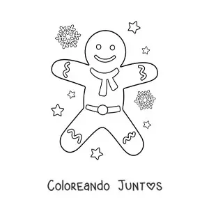 Imagen para colorear de hombre de jengibre grande con bufanda
