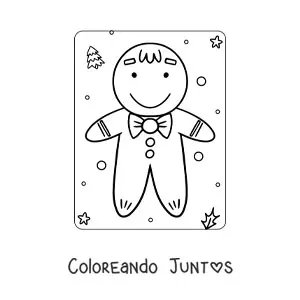 Imagen para colorear de hombre de jengibre animada