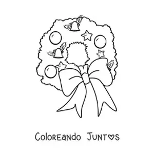 Imagen para colorear de corona de Navidad grande