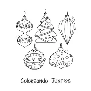 Imagen para colorear de bambalinas de Navidad