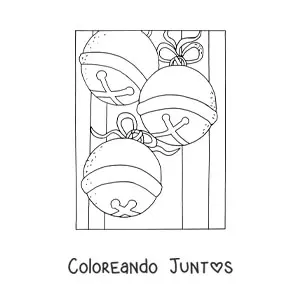 Imagen para colorear de cascabeles de Navidad