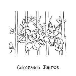 Imagen para colorear de vampiros convertidos en murciélagos animados