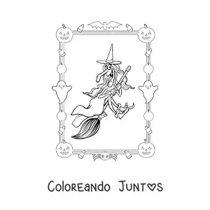 Imagen para colorear de disfraz de bruja mala