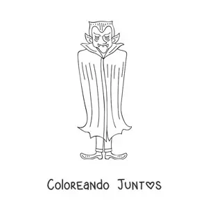 Imagen para colorear de conde Drácula animado