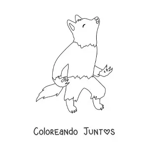 Imagen para colorear de hombre lobo aullando