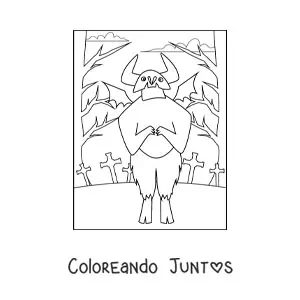 Imagen para colorear de diablo de Halloween