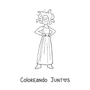 Imagen para colorear de medusa animada