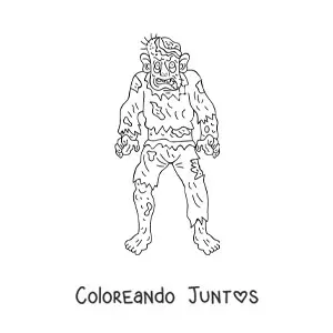 Imagen para colorear de zombie animado