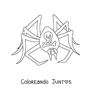 Imagen para colorear de araña aterradora de Halloween
