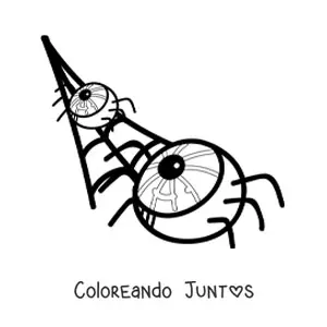 Imagen para colorear de araña con forma de ojo de Halloween