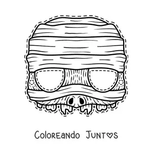Imagen para colorear de máscara de Halloween de momia