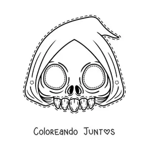 Imagen para colorear de máscara de Halloween de la muerte