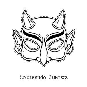 Imagen para colorear de máscara de Halloween de diablo