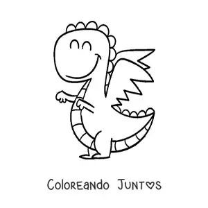 Imagen para colorear de dragón bebé animado