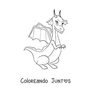 Imagen para colorear de dragona animada sentada