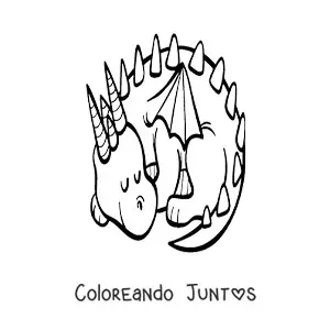 Imagen para colorear de dragón durmiendo