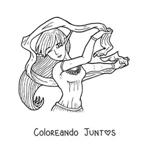 Imagen para colorear de elfo de fantasía animado