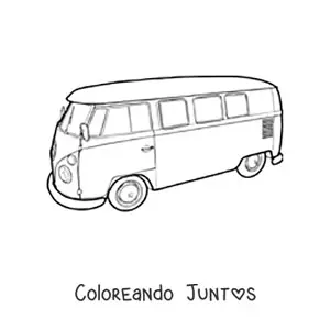 Imagen para colorear de una van Volkswagen T2