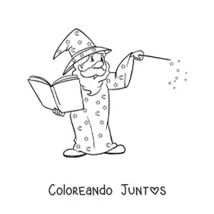 Imagen para colorear de hechicero en movimiento