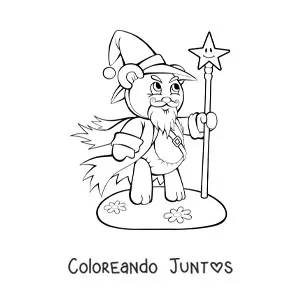 Imagen para colorear de oso hechicero malvado