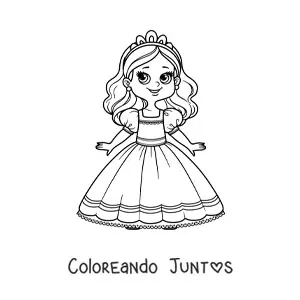Imagen para colorear de princesa tierna