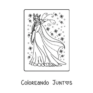 Imagen para colorear de reina de las nieves