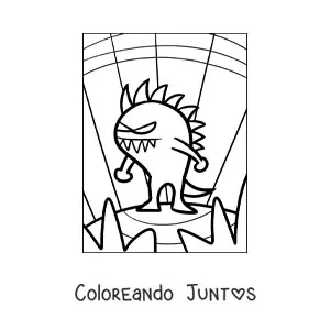 Imagen para colorear de extraterrestre aterrador animado