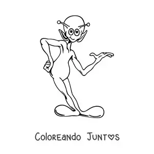 Imagen para colorear de marciano animado