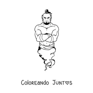 Imagen para colorear de genio mágico aterrador