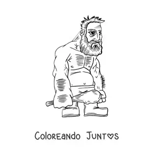 Imagen para colorear de caricatura de un gigante