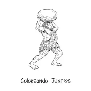 Imagen para colorear de gigante jentilak lanzando una roca
