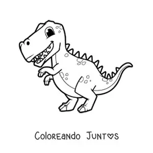 Imagen para colorear de tiranosaurio rex bebé animado