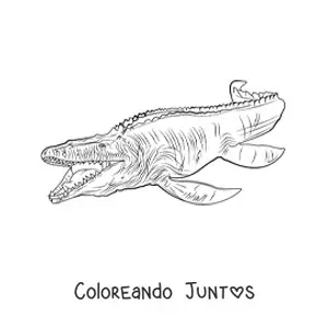 Imagen para colorear de dinosaurio acuático realista