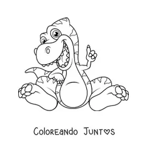 Imagen para colorear de dinosaurio bebé sentado