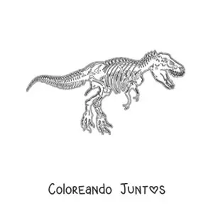 Imagen para colorear de esqueleto de un tiranosaurio rex