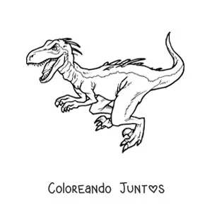 Imagen para colorear de rugido de un velociraptor