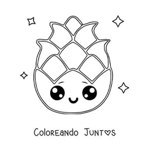 Imagen para colorear de pitahaya kawaii grande